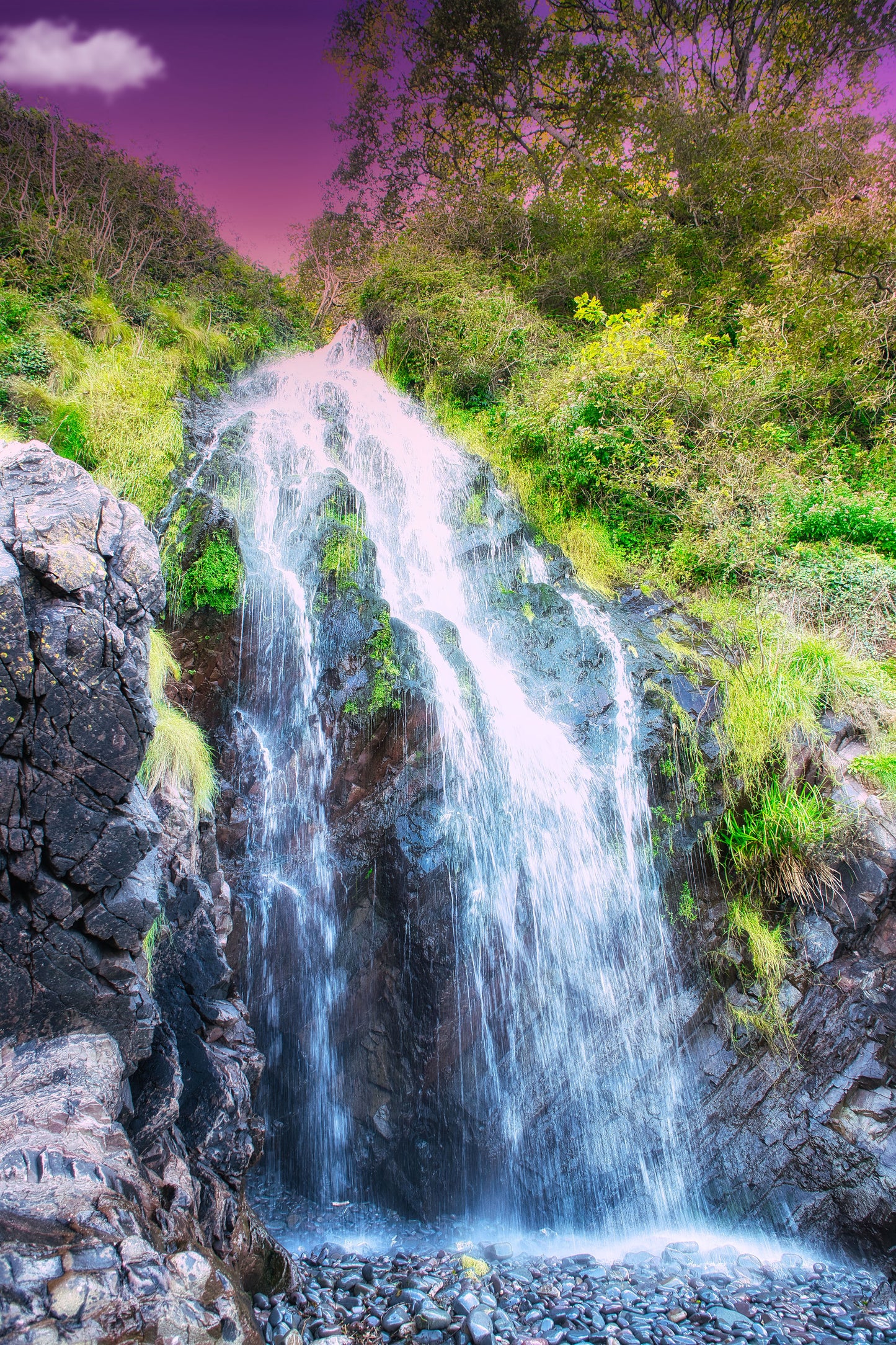 DSC07110 Mystical Water Fall Vs Fluffy Cloud - Photo - Photographer Martin Fisher