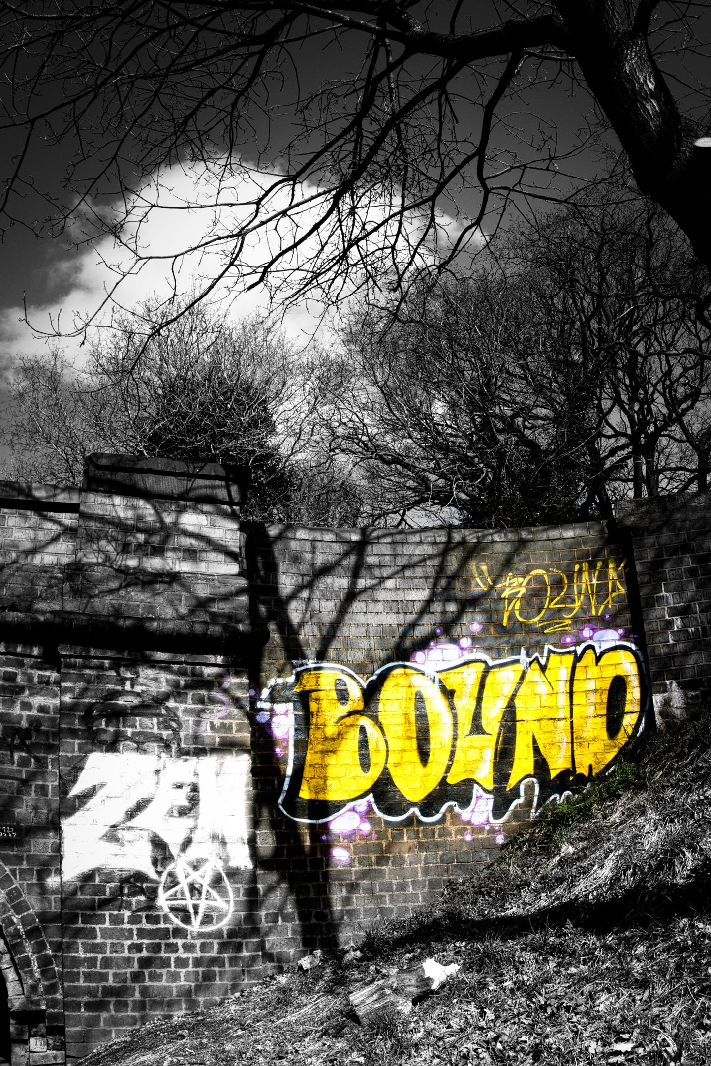 Yellow Graffiti Bridge - Photo - Photographer Martin Fisher