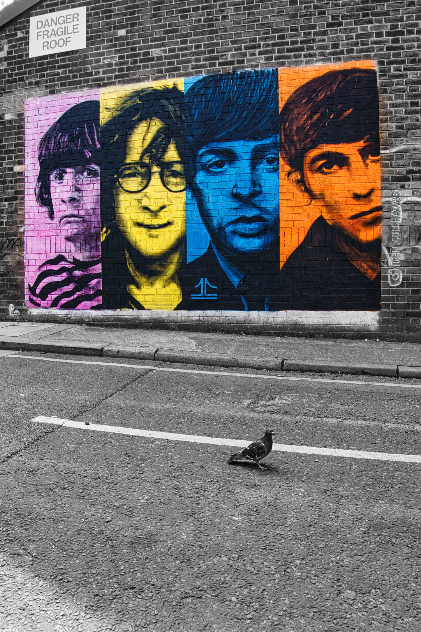 Liverpool Baltic Triangle Photo and Images -Liverpool Graffiti - Beatles and the Bird - PTI07281 - Photo by Photographer Martin Fisher - Picture The Image