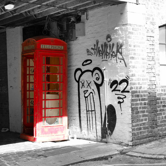 Liverpool Baltic Triangle Photo and Images -Liverpool Graffiti - Red Phone Box - PTI07456 - Photo by Photographer Martin Fisher - Picture The Image