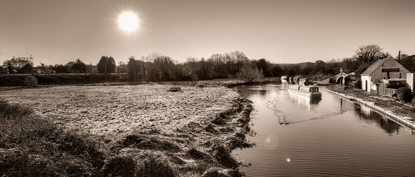Great Haywood Canal in Sepia 1 - DSC04112 - Photo - Photographer Martin Fisher