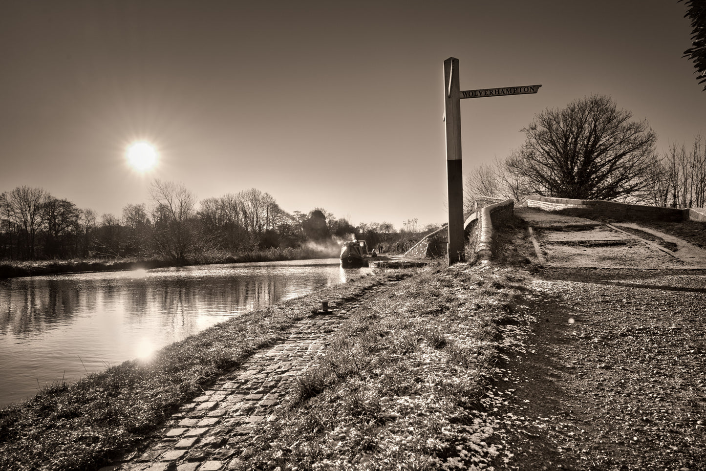 Great Haywood Canal in Sepia 2 - DSC04118 - Photo - Photographer Martin Fisher