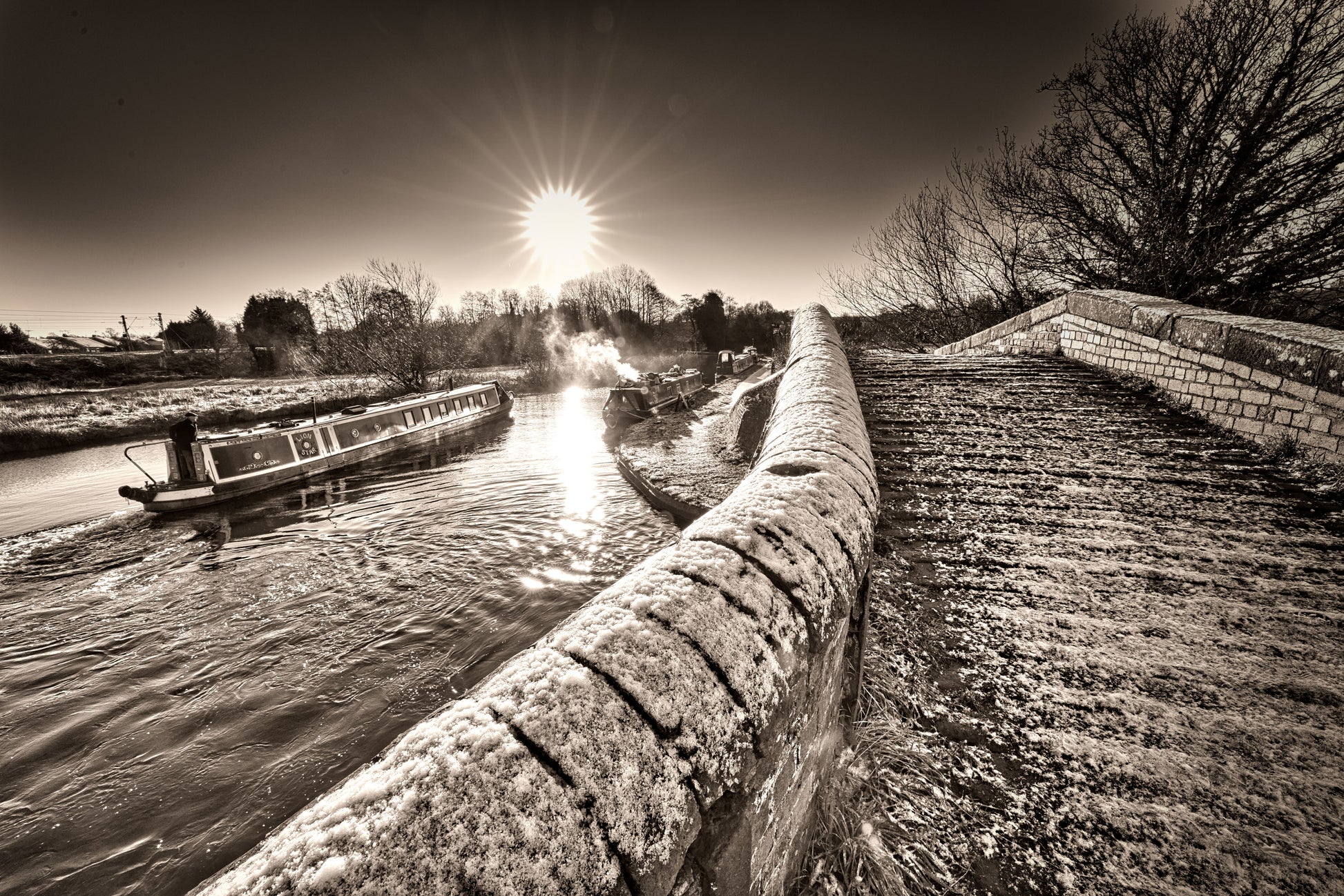 Great Haywood Canal in Sepia 4 - DSC04134 - Photo - Photographer Martin Fisher